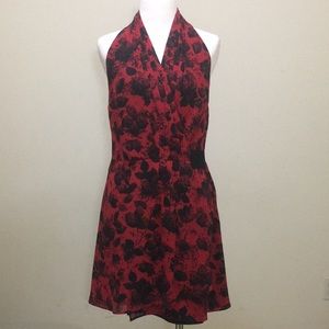 BCBGeneration Black & Red Floral halter dress | Sz S